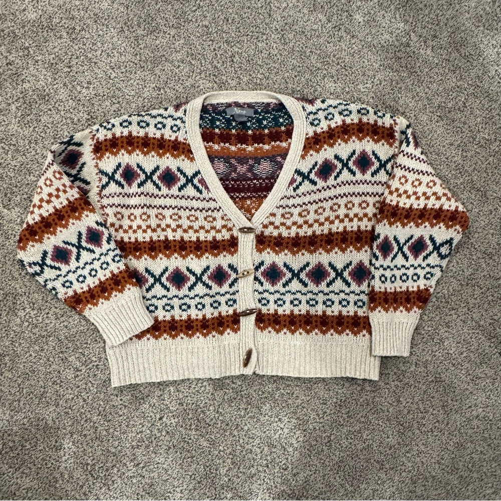 Natural Reflections Women’s Geometric Cardigan Sweater